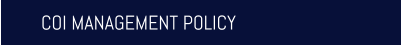 COI MANAGEMENT POLICY